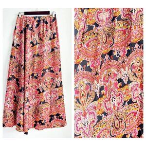 Vintage Paisley Colourful A Line Maxi Skirt S